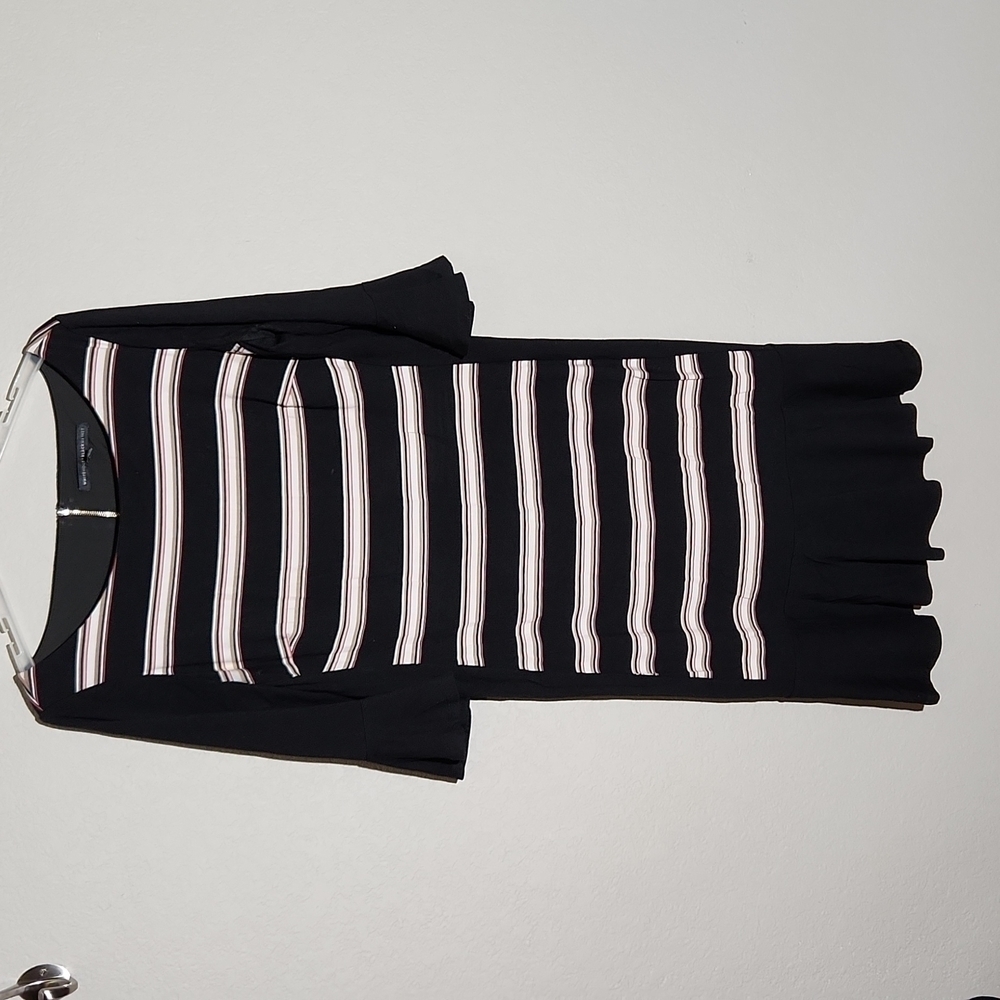White House Black Market Dress black with stripes size 14